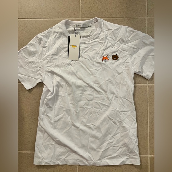 Maison Kitsuné - LINE FRIENDS Logo-Appliquéd Cotton T-shirt size xs - Picture 2 of 6